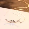 Rose Gold Magpie Bridge Meet S925 Silver Pendant Necklace Fashion Fashion Romantic Women Love 누락 된 Clavicle Chain Necklace Jewelry