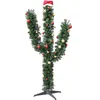 Julekorationer 5ft Cactust Tree Artificial Xmas med plastkulprydnader