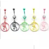 배꼽 벨 버튼 링 D0053 Bowknot Belly Ring Mix Colors Drop Delivery Jewelry Body DHGARDEN DHEWC