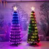 Decorações de Natal 1.4m árvore com controle remoto LED à prova de chuva RGB String Lights Xmas Navidad Crafts