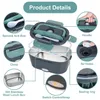 Electric Heated Lunch Boxes 2in1 Home Car Truck Mini Rice Heating Portable Steamer Food Container Thermal Office Travel Set 230222
