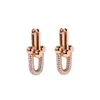 Stud Japanse Koreaanse hoge kwaliteit oorbellen Gift voor vrouwen Rose Gold Luxury sieraden Designer Simple Punk roestvrijstalen druppel levering DHEAP