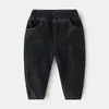 Jeans garçons jeans bleu noir printemps automne-petit enfant pantalon pour enfants pour enfants pantalon en denim 230223