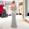 فساتين الحفلات الثقيلة مصافرة الحلقات المزينة بالخرز فستان سهرة 2023 دبي العميق الخامس Vric Prom Vestido de Noiva