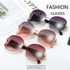 Sunglasses MIZHO 2022 Festival Metal Frame Eyewear Gradient Sunglasses Women Vintage Brand Designer Oval High Quality UVa Eyeglasses Mujer G230214