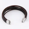 Charm Bracelets Multilayer Black Brown Magnetic Buckle Trendy Men Leather Bracelet For Armband Hand-woven Magnet Retro Gift Man