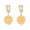 Boucles d'oreilles créoles Huggie en acier inoxydable pour femmes, bijoux lettre A-Z graver coeur amour breloques