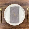 Table Napkin Plain Narrow Striped Cloth Napkins Set Of 12 Pcs 40x40cm Cotton Dinner For Events & Home Use