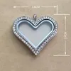 Pendant Necklaces Valentine's Day Gift Regular Heart Stainess Steel Floating Locket With Rhinestone SFL480Pendant NecklacesPendant