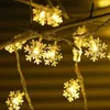 Juldekorationer Fairy Lights År 2023 Garland Light Ornaments dekoration för LED Snowflakes String Home Decor Navidadchristmas