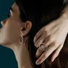 Band Rings Korean Original Design Luxury Zircon Geometric justerbara ringar för kvinnor Ins New Fashion Index Ring Girl Party Jewelry Gift G230213