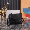 Omuz çantaları 20223Luxury çanta omuz çantası markası loulou y şekilli tasarımcı dikiş deri bayanlar metal zincir siyah clamshell haberci zincir çantalar kutu toptan