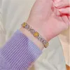 Brazalete de diamante de Esmeralda de laboratorio romántico, pulseras de boda de Plata de Ley 925 para mujer, regalo de joyería de compromiso nupcial