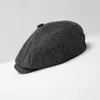 Basker vinter ull herringbon hatt brittisk stil åttonal pojke kvinnor gatsby cap Ivy höst män kör platt blm70