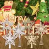 Décorations de Noël Tree Topper Star Snowflake Design Glittered Tree-Top pour les vacances Orname E9H8Christmas