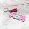 Keychains Lanyards akryl Keychain Pendant Creative Mom Tassel Mothers Day Gift Lage Decoration Keyring Key Chain Drop Delivery F DHXQK