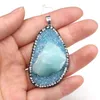 Pendant Necklaces Natural Stone Agate Crystal Bud Resin Irregular Inlay Diamond Edge For Jewelry MakingDIY Necklace Accessories GiftPendant