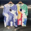 23ss new casual dress spring and summer new high-grade cotton printed short sleeve crew neck panel T-shirt color black and white