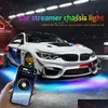 Altre luci per auto Luce sottoscocca Controllo app Colore fluente Striscia LED Rgb Tubo flessibile Sistema sottoscocca Atmosfera decorativa al neon L Dhnbp