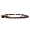 STRAND 4MM NATUURLIJKE STEEN BRACKET VOOR MANNEN VROUWEN Lucky Red Turquoise Tiger Eye Hematiet Rock kleine kralen braslet mode sieraden pulsera