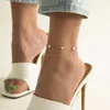 Anklets F.J4Z 2023 Trendy strand hav vid kvinnors fotkedja koppar simulaed pärlor pärla charm söt droppe