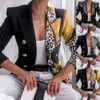 Damesjassen Stijlvolle vrouwen Blazer Women Suits Coat Fashion Print Fashion Print Double Breasted Blazer Turndown Collar 230222