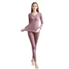 Conjuntos de roupa interior feminina térmica para mulheres outono inverno manga longa algodão quente longo john body shaper sleepwear pijama bodysuit roupas 230223