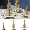 Candle Holders Christmas Tree Holder Candlestick Ornaments Golden Candlelight Decorations For Home 2023 Tabletop Wedding