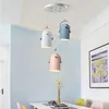 Pendant Lamps Macaron Hanging Wire Spotlight Black White Chandelier Living Room Dining Bedroom Bar Track Light Led Lighting