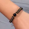 Link Chain Double Black Tiger Eye Stone Charm Bead Armband Tibetan rep handgjorda justerbara armband armband för kvinnor män smycken G230222