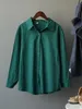 Women's Blouses Shirts Syiwidii Women's Shirt Black Blouses Button Up Shirt Pink Korean Fashion Black Tops Cotton 100% Vintage Green Office Shirts 230223