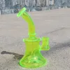 6 "Glass Bong Water Pipe14mm Bowl Reting Hookah Recycler Tobacco Bubbler