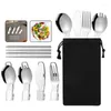 Ensembles de vaisselle Ustensiles de maison pour accessoires de cuisine Ensemble de casseroles de cuisine en plein air Cadeau Steak Couverts en acier inoxydable Cuillère de luxe portable