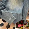 Femmes Vestes Vintage pour Femmes Mode Denim Sweats À Capuche Casual Streetwear Surdimensionné Manteau Coréen Y2k Tops Ropa Mujer 230223