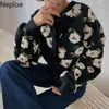 Kurtki damskie Neploe Floral Vintage Crop Crop Tlee Kurtka Kobiety jesienne zimowe ubrania koreańskie płaszcze modowe żeńskie topy marne 230223