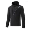 Men's Jackets KAMB Men's Running Jacket Sports Fitness Long Sleeves Hooded Coat Outdoor Training Jogging Clothing Sportswear Zipper