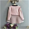 Clothing Sets Baby Girls Winter Clothes Knitted Sweater Coat Knit Dress Twopiece Outfits Casual Autumn Kids Toddler Set Drop Deliver Dhs0P