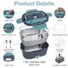 Lunch Boxes Electric Food Warmer Reusable 304 Stainless Steel Portable LeakProof Heating 60W HeatResistant 230222