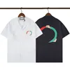 2023 Europe Men's T-shirts Plus Tees Polos Summer Square Colors R￶dgr￶n Big Letter Print Men Classic Print Polo Shirts Lapel Patchwork Polo Men Tshirts White