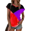 Женские футболки T 2023 Летняя женская мода цветовая мода с коротки