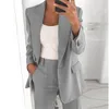 Kvinnors kostymer Blazers Autumn Elegant Top Office Women's Thin Suit Jacket Single Button Sacka Jacka Women's Long Arm Monochrome Jacket 230223