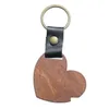 Porte-clés longes bricolage porte-clés en bois blanc pendentif en cuir sculpté Lage décoratif coeur porte-clés saint valentin cadeau porte-clés Dr Dhe91