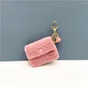 Porte-clés 10 pièces/lot bijoux de mode porte-monnaie en peluche porte-clés filles sac décorations pour femmes accessoires