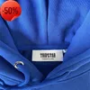 Herrspårspår Trapstar Man Set Chenille avkodad Streetwear Casual Hooded Tracksuit Bright Blue/White Top Quality brodered Woman 2212082