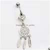 Navel Bell Button Rings D0649 Dream Catcher Belly Ring Mix Colors Drop Delivery Jewelry Body Dhgarden Dhpl8