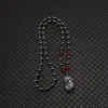 Red agate Natural Stone No Magnetic Black Gallstone Terahertz Energy Health Buddha Necklace 2Pcs/Lot
