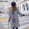 Kurtki damskie wiosna i jesień długi płaszcz Womendown Turndown Fashion High Street Jacket Owezyjna odzież wiejna Kobieta Orwindny 230223