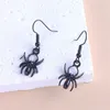 Orecchini a bottone Moda creativa Halloween Acrilico Black Spider Hollow Web Drop Gioielli da donna con ciondolo