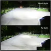 Other Car Lights 2Pcs H4 Led Headlight Hi/Low Beam Mobile Head Lamp With Mini Projector Lens Fan 8000Lm Canbus White 12V 6000K Styli Dh4Ag