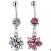 Nabel Bell Button Ringe D0109 Blume Bauchring Mix Farben Drop Lieferung Schmuck Körper Dhgarden Dhqa6